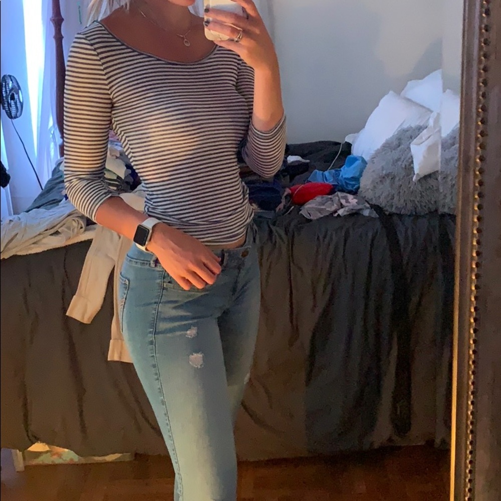 Striped 3/4 sleeve